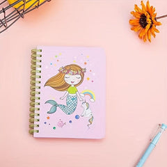 Mermaid Spiral Coil Notebook for Students