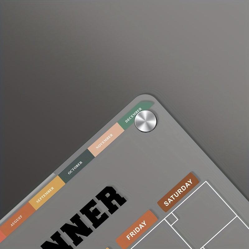 Acrylic Partition Refrigerator w/ Magnetic Planner & Markers