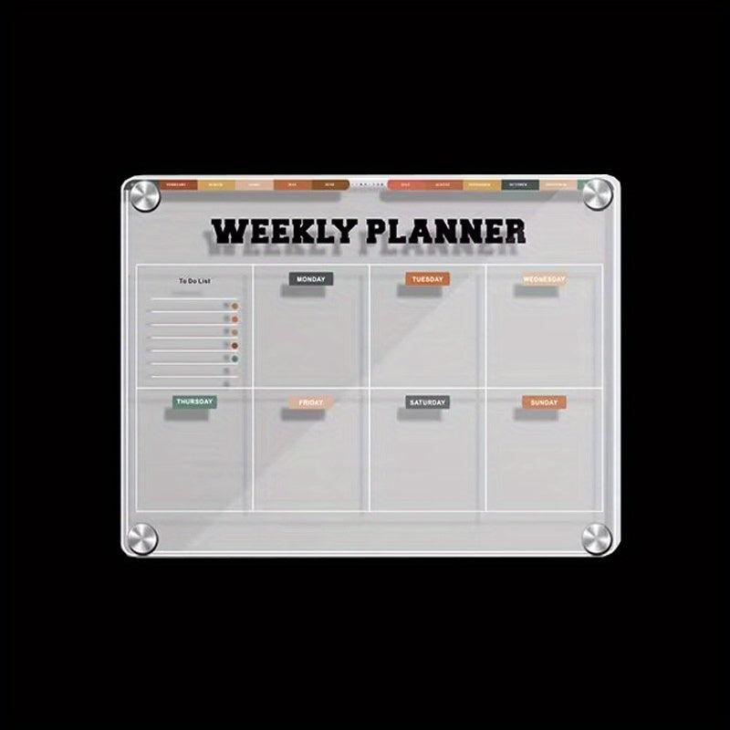 Acrylic Partition Refrigerator w/ Magnetic Planner & Markers