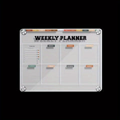 Acrylic Partition Refrigerator w/ Magnetic Planner & Markers