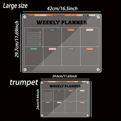 Acrylic Partition Refrigerator w/ Magnetic Planner & Markers