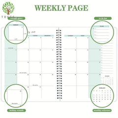 Trees 1pc Monthly Planner Notebook 22 86 17 78 Cm 56 Sheets