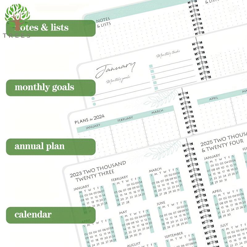 Trees 1pc Monthly Planner Notebook 22 86 17 78 Cm 56 Sheets