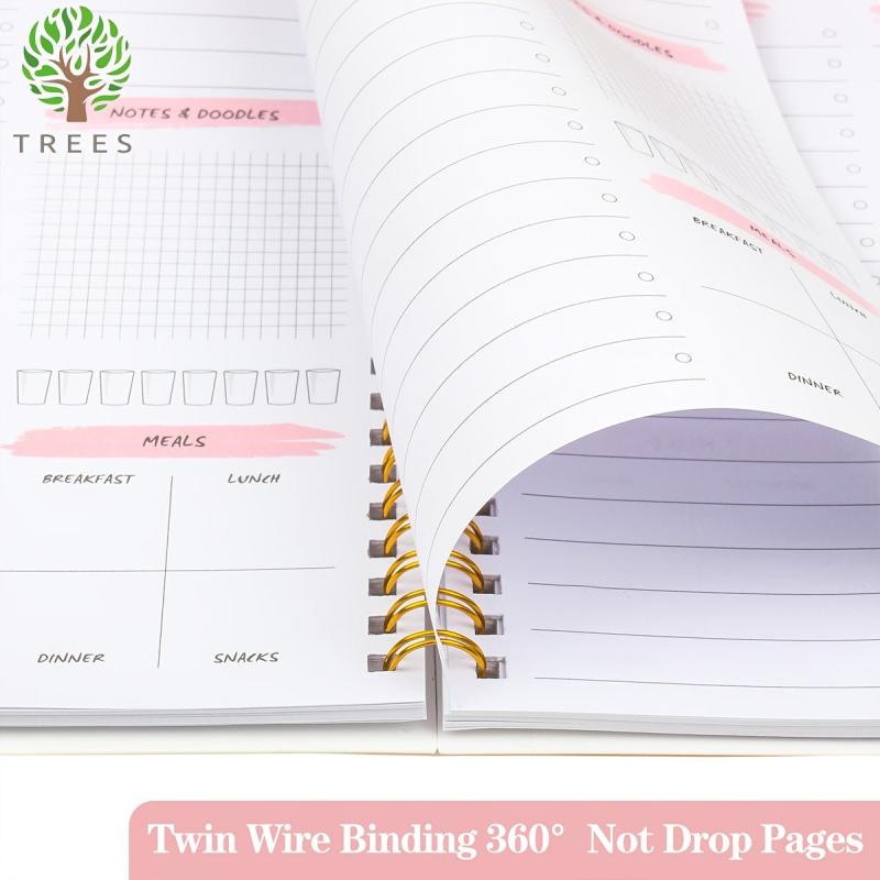 Trees Daily Planner Notebook Top 3 Priorities Daily Schedule Meal Pl
