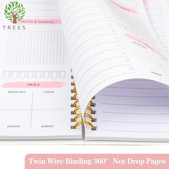 Trees Daily Planner Notebook Top 3 Priorities Daily Schedule Meal Pl