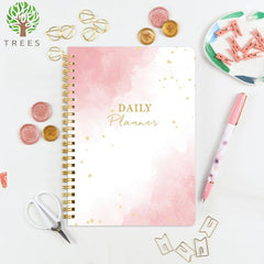 Trees Daily Planner Notebook Top 3 Priorities Daily Schedule Meal Pl