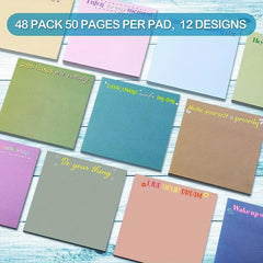 Motivational Stickers & Notebook Gift Set - 12 Pieces of Stickers & 50 Pages