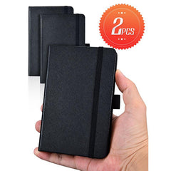 2-Pack Pocket Hardcover Notebooks, 5x13, Lined Paper, Inner Pocket