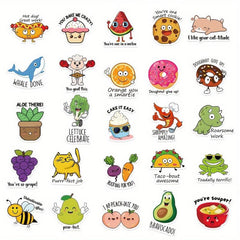 50pcs Mixed Animals And Plants Waterproof Stickers for Teachers