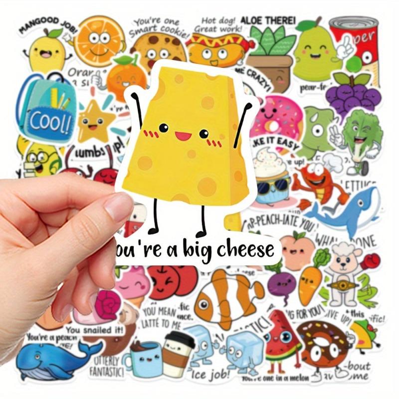 50pcs Mixed Animals And Plants Waterproof Stickers for Teachers