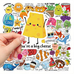 50pcs Mixed Animals And Plants Waterproof Stickers for Teachers