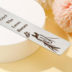 Stainless Steel Horse Bookmark - Ideal Gift for Girls and Students