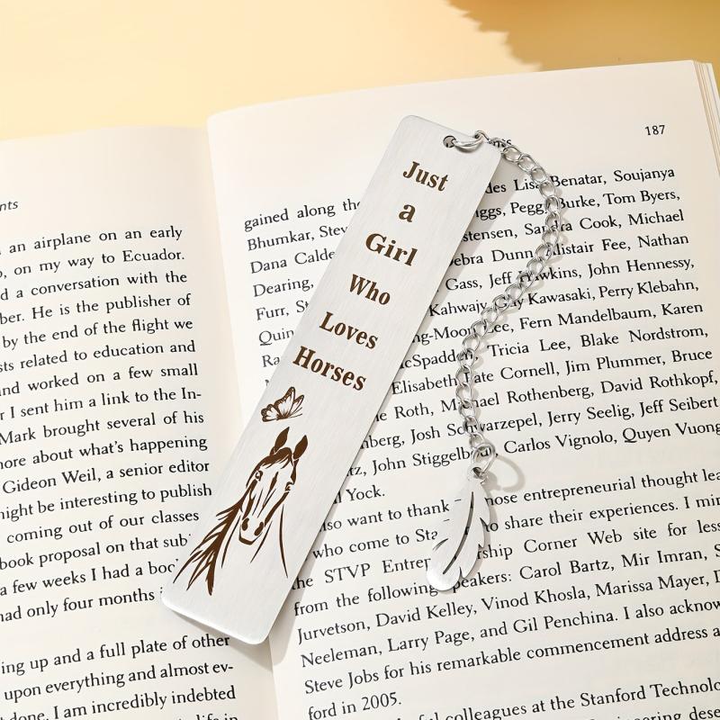 Stainless Steel Horse Bookmark - Ideal Gift for Girls and Students