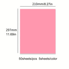 50 Sheets A4 Origami Copy Paper 10 Colors Printing Paper