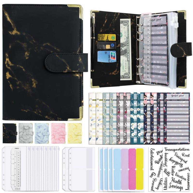 Marble Cash Envelopes Budget Binder Organizer