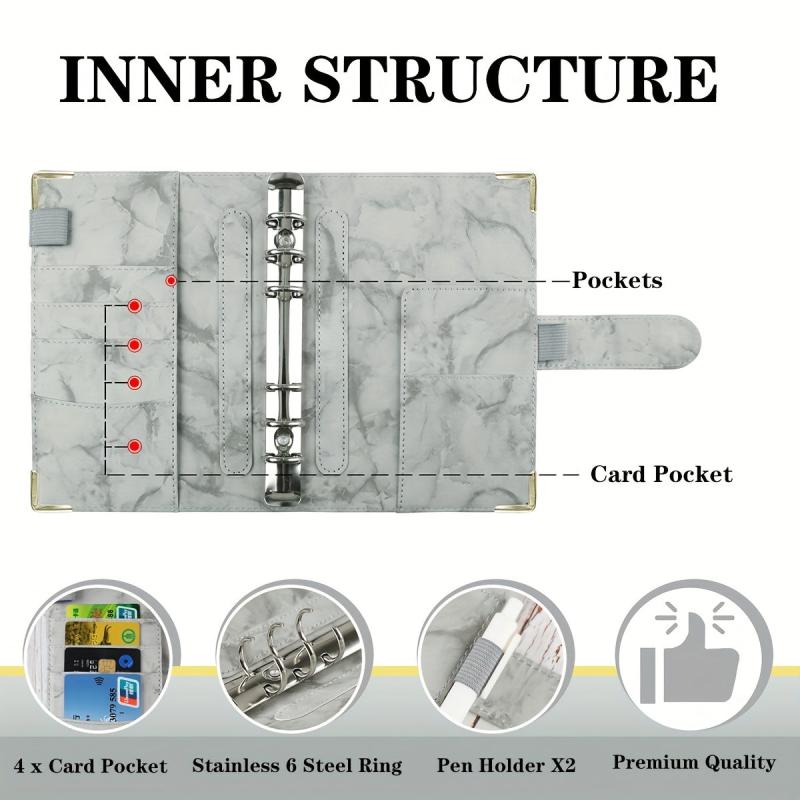 Marble Cash Envelopes Budget Binder Organizer