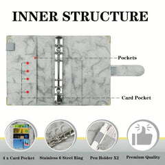 Marble Cash Envelopes Budget Binder Organizer
