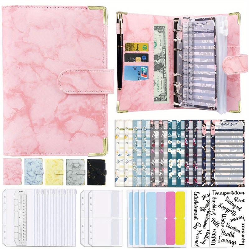 Marble Cash Envelopes Budget Binder Organizer