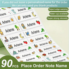 Custom Name Tag Stickers for School & Home - Set of 30 90 Personalized Labels