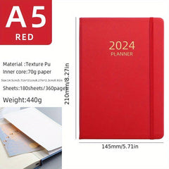 A5 Calendar Planner Leather Notebook Monthly Index
