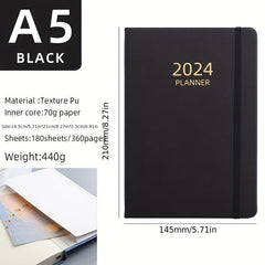 A5 Calendar Planner Leather Notebook Monthly Index