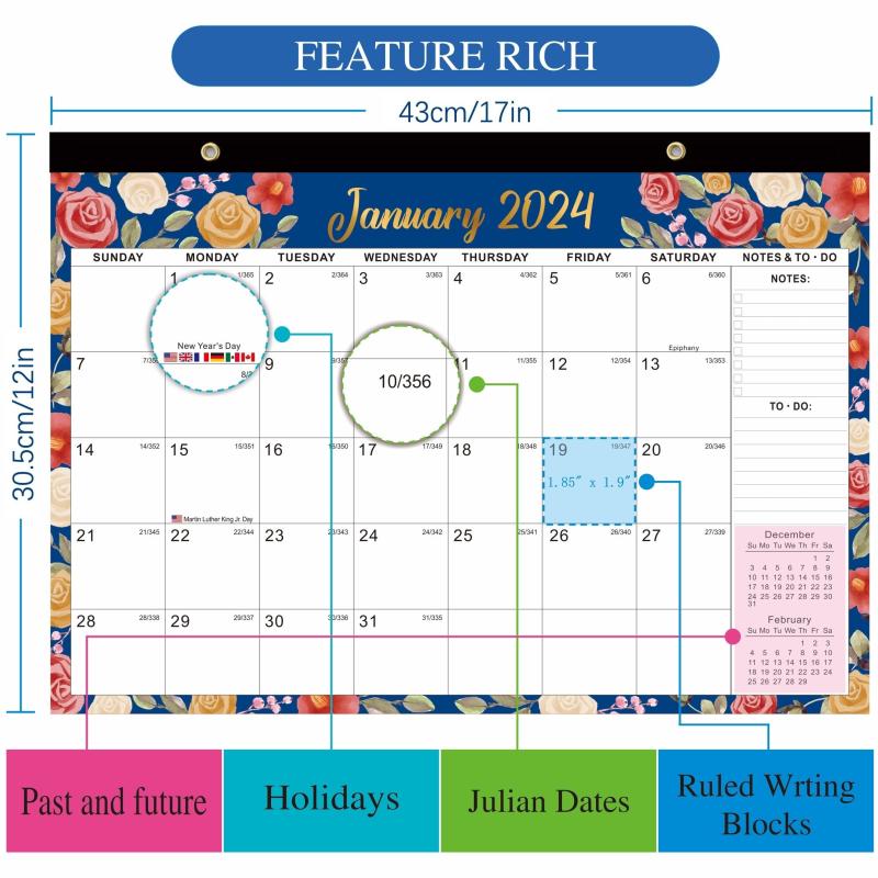 Desk Calendar 18 Months Calendar 38 30 Desk Calendar With Julian Date