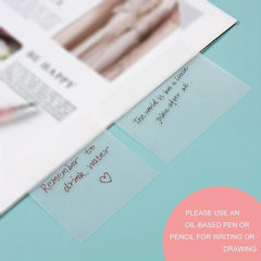 500 Sheets Transparent Waterproof Sticky Notes for Office with Message Strips