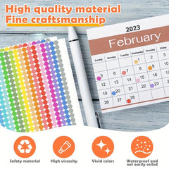 6720 Colorful Round Dot Stickers in 20 Colors for Office & Classroom