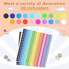 6720 Colorful Round Dot Stickers in 20 Colors for Office & Classroom