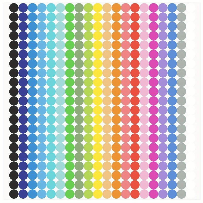 6720 Colorful Round Dot Stickers in 20 Colors for Office & Classroom