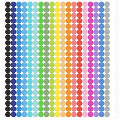 6720 Colorful Round Dot Stickers in 20 Colors for Office & Classroom