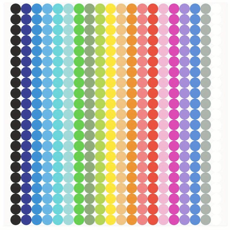 6720 Colorful Round Dot Stickers in 20 Colors for Office & Classroom