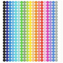 6720 Colorful Round Dot Stickers in 20 Colors for Office & Classroom