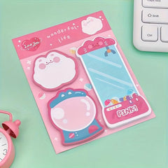 60 Sheets Cartoon Combo Rabbit And Bear Sticky Notes
