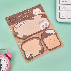 60 Sheets Cartoon Combo Rabbit And Bear Sticky Notes