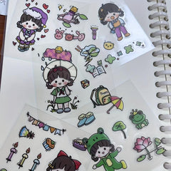 Sweetheart Girl Luggage Stickers For Journal Books Waterproof Notebook Material