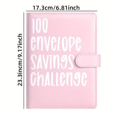 100 Envelopes Challenge Binder & Budget Binder with 25 Sheets Card Film