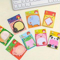 8pcs Zoo Animals Sticky Notes Set 20 Sheets Removable Self Stick 8.0cm X 5.38cm