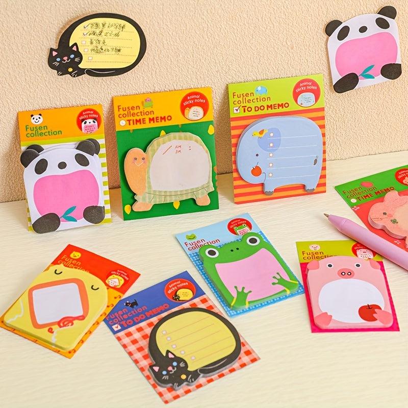 8pcs Zoo Animals Sticky Notes Set 20 Sheets Removable Self Stick 8.0cm X 5.38cm