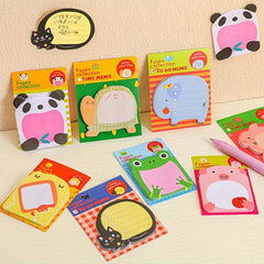 8pcs Zoo Animals Sticky Notes Set 20 Sheets Removable Self Stick 8.0cm X 5.38cm