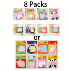 8pcs Zoo Animals Sticky Notes Set 20 Sheets Removable Self Stick 8.0cm X 5.38cm