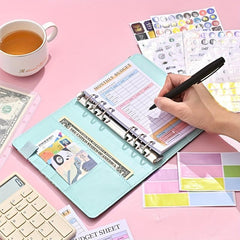 Binder Financial Plan Notebook Leather PU Loose leaf Book