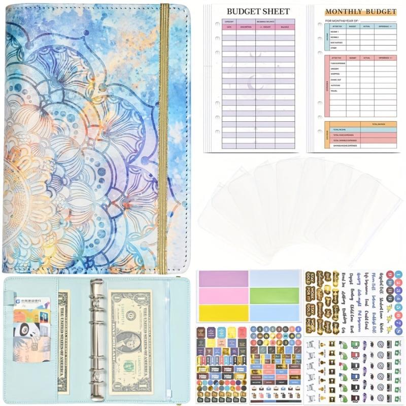 Binder Financial Plan Notebook Leather PU Loose leaf Book