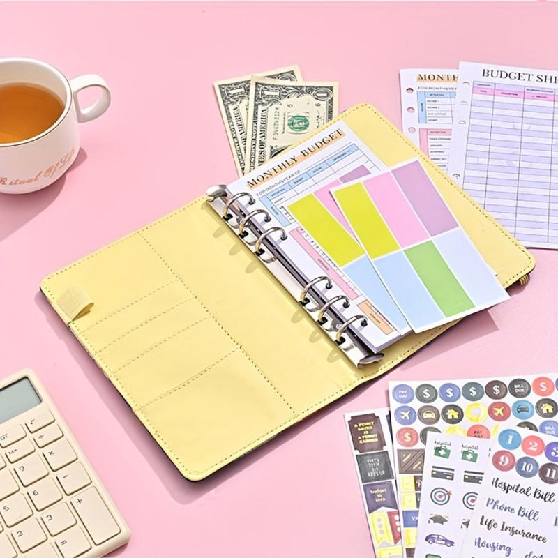 Binder Financial Plan Notebook Leather PU Loose leaf Book