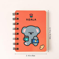Mini Cartoon Ribbon Spiral Coil Notepad Notebook 80sheets