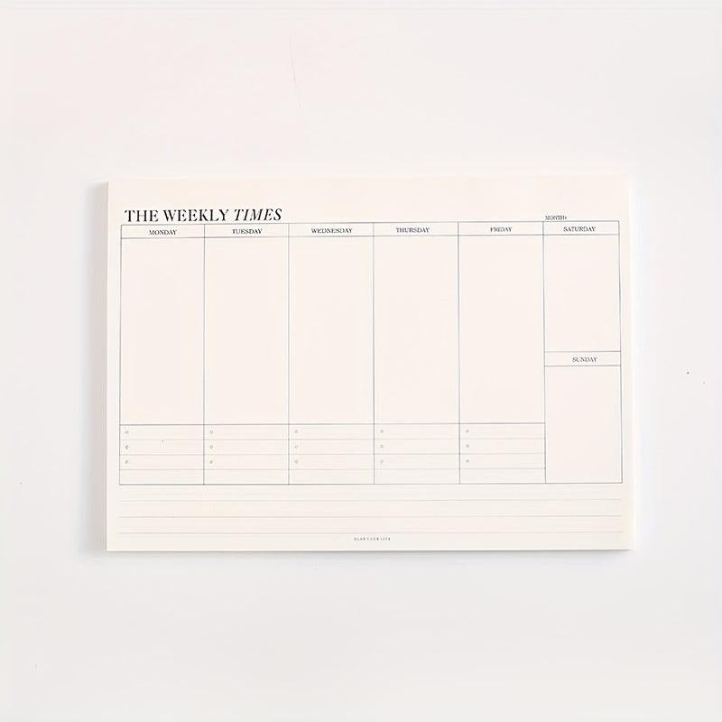 Small Fresh Tearable Monthly Planner Work Week Schedule Notepad