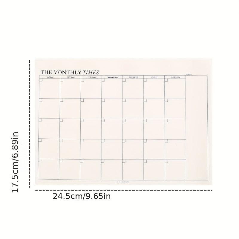 Small Fresh Tearable Monthly Planner Work Week Schedule Notepad