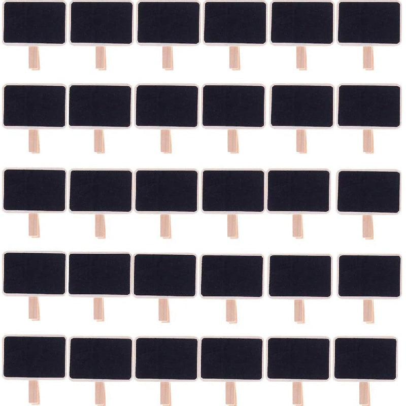 30pcs Mini Chalkboard Clip Wooden Message Board Signs for Memo Note Food Label