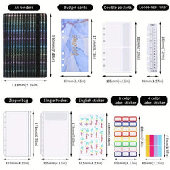 Cash Envelopes Budget Binder - PU Leather Look - Money Saving Binder