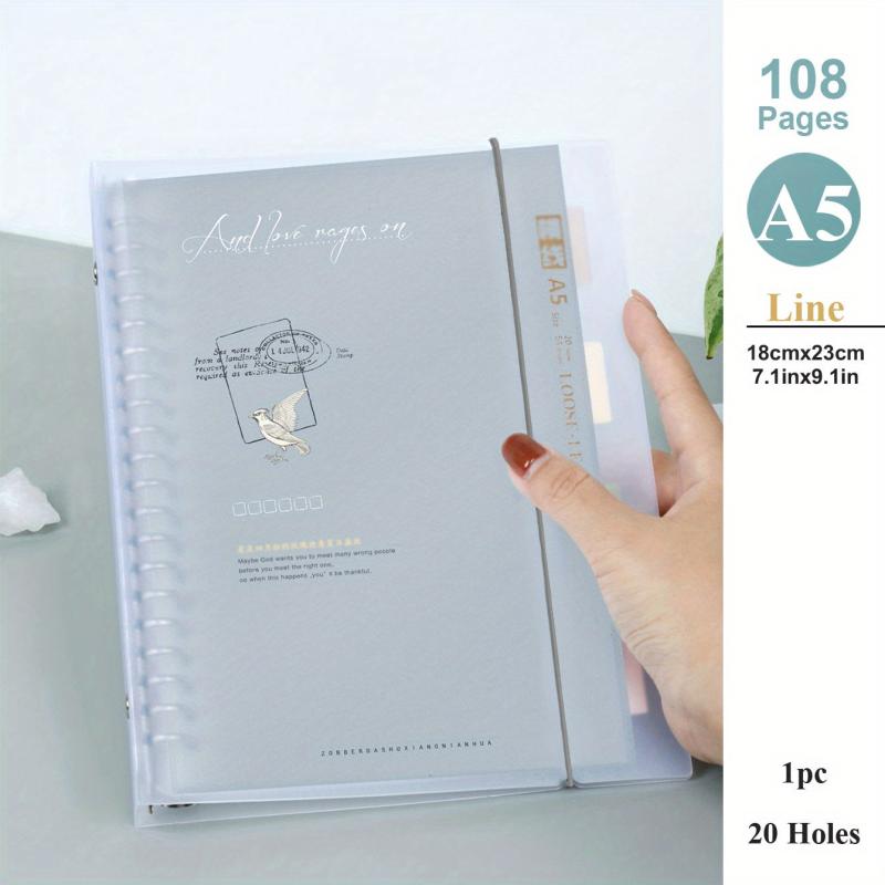 A5 B5 PP Cover Loose leaf Notebook Horizontal Line Notepad